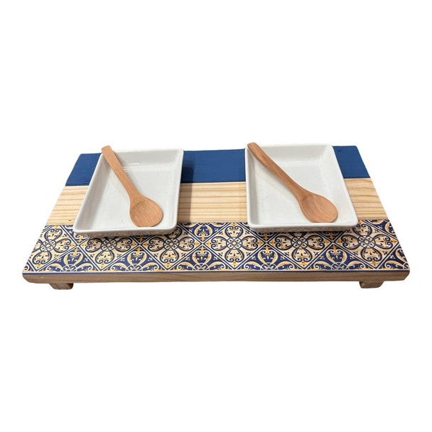 Blue Tile Platter Tray