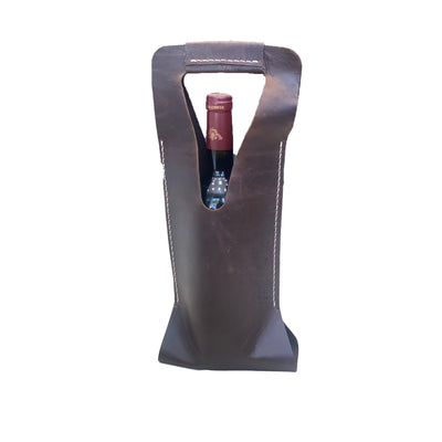 Single Leather Wine Bag