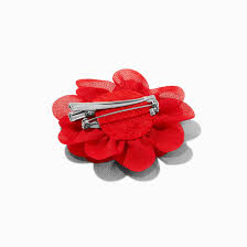 Red Flower Hair Pins