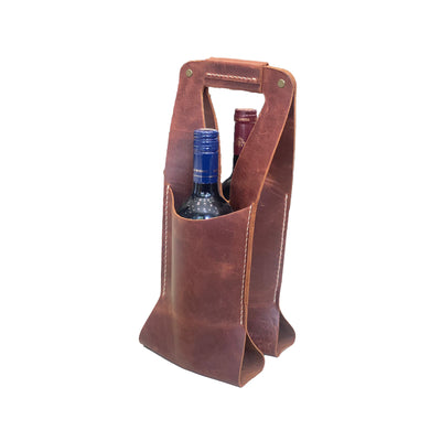 Double Leather Wine Bag