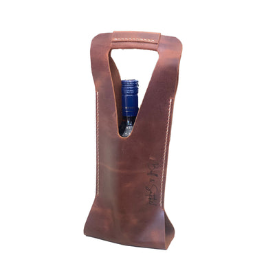 Single Leather Wine Bag