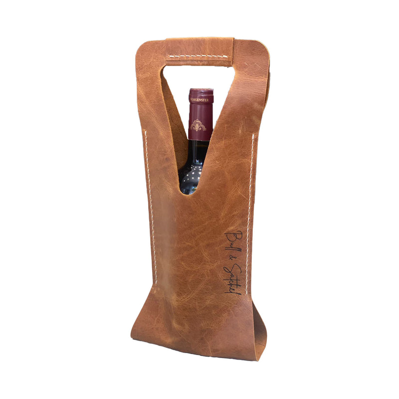 Single Leather Wine Bag