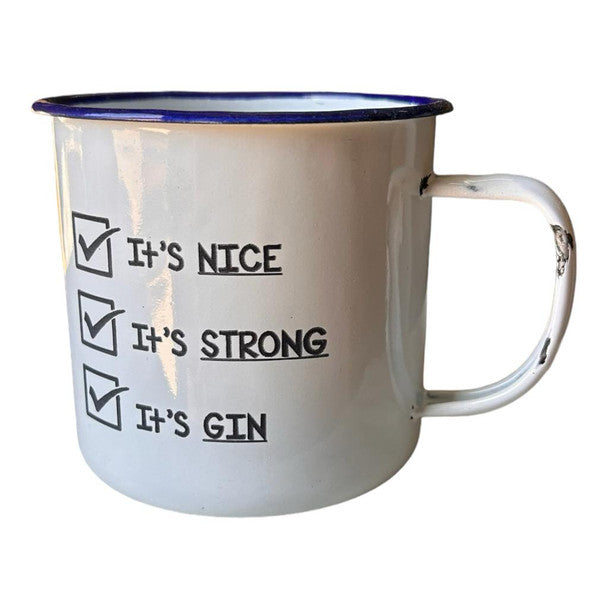 Engraved Enamel Mug - Its Gin